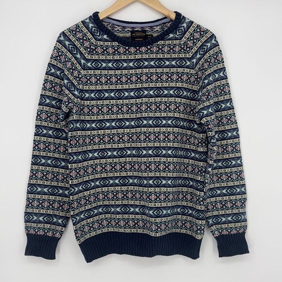 Shipmen Supply CPO Provisions Mens M Fair Isle Nordic Cotton Cosby 90’s Sweater - Picture 3 of 9